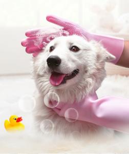 China Massage Gloves Bath Grooming Dog Cleaning Washing Bathing Tool Shampoo Hand Comb Silicone Pet Brush wholesale