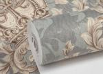 Rustic Embossed Washable Vinyl Wallpaper , Symmetrical Floral Pattern Wallpaper