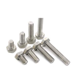 China UNC DIN933 304 Stainless Steel Bolts A2-70 Fully Thread 50mm Hex Bolt wholesale