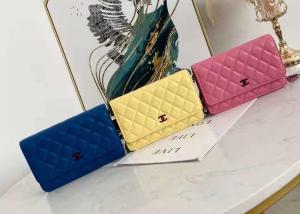 China Inclined Shoulder Cowhide 19cm Luxury Brand Wallet With Chain wholesale