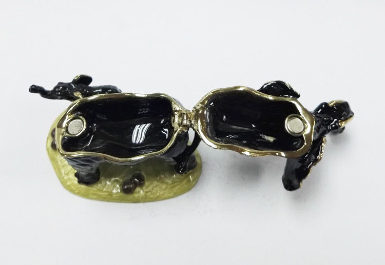 Decorative Metal Alloy Elephant Jewelry Trinket Box elephant shaped jewelry box for promotional gift