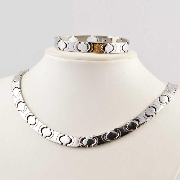 US Europe Fashion 316L Stainless Steel Bracelet With Matched Necklace Jewelry