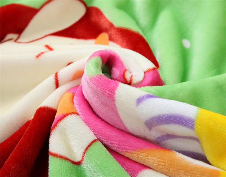 Soft Cute Children Flannel Screen Printed Blanket For Baby Polyester Comfortable