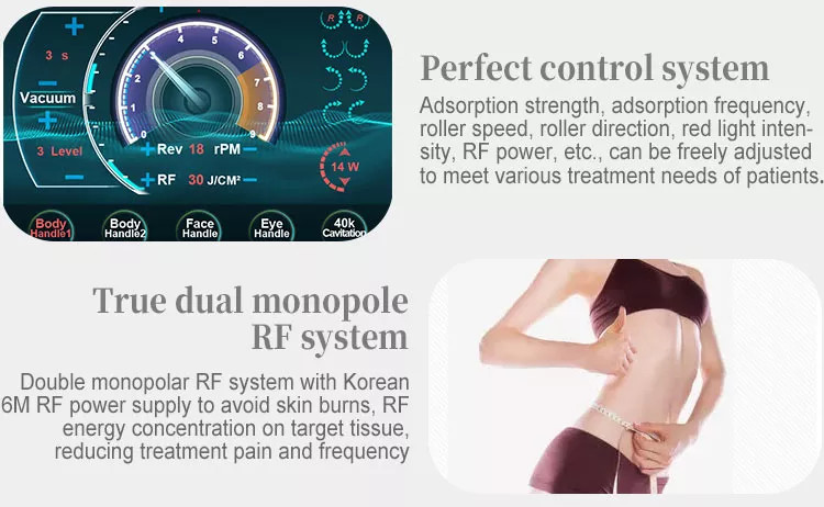Weight Loss 3 Machine Mechanical Roller Vacuum Massage Bipolar Rf 940nm Infrared