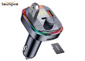 China CVC Wireless Car MP3 FM Transmitter PD QC3.0 Dual USB Car Charger wholesale