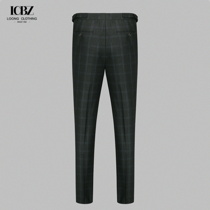 100% Wool Slim-fit Man Casual Trousers for Men 2023 Formal Business Pants Flat Front Style