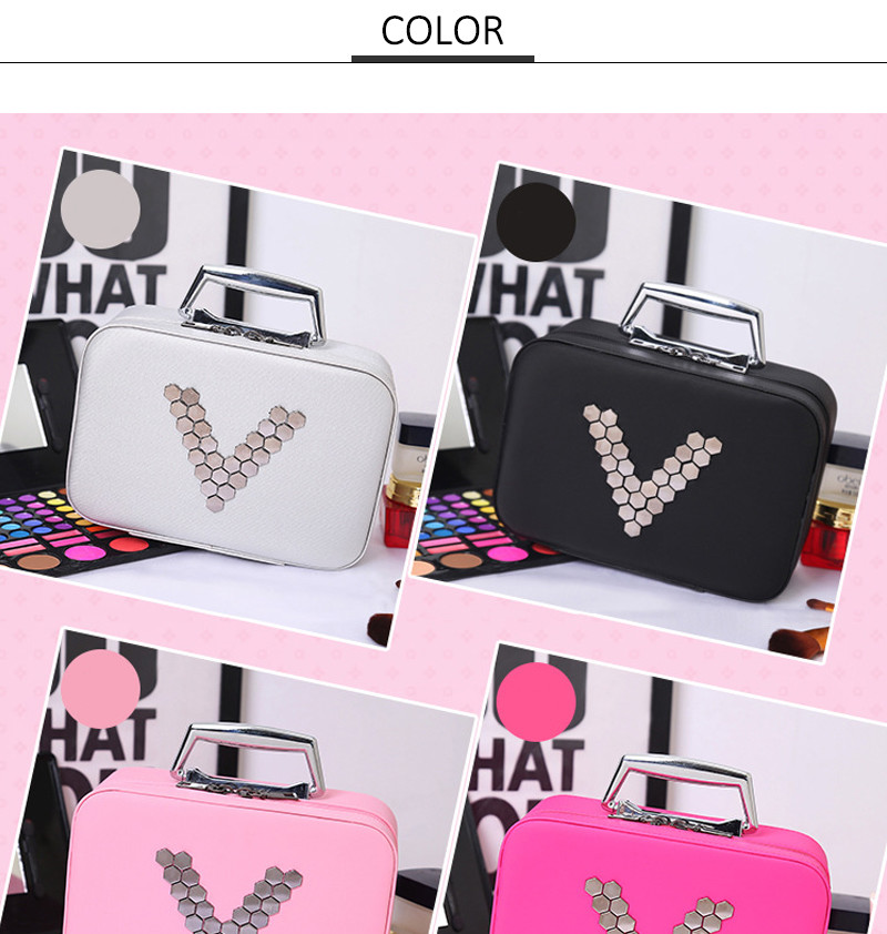 Mirror Ladies Cosmetics Storage PU Makeup Bag Case