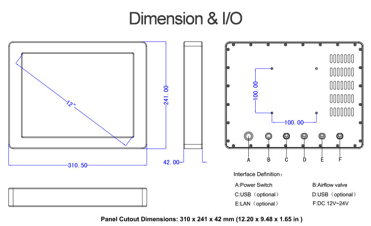 3855U Waterproof Touch Screen Pc , Ip67 Windows Os Touchscreen Desktop Computer