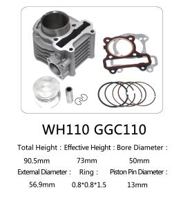 China WH110 85mm Total Height Motorcycle Cylinder Kit , 110cc Cylinder Repair Kit wholesale