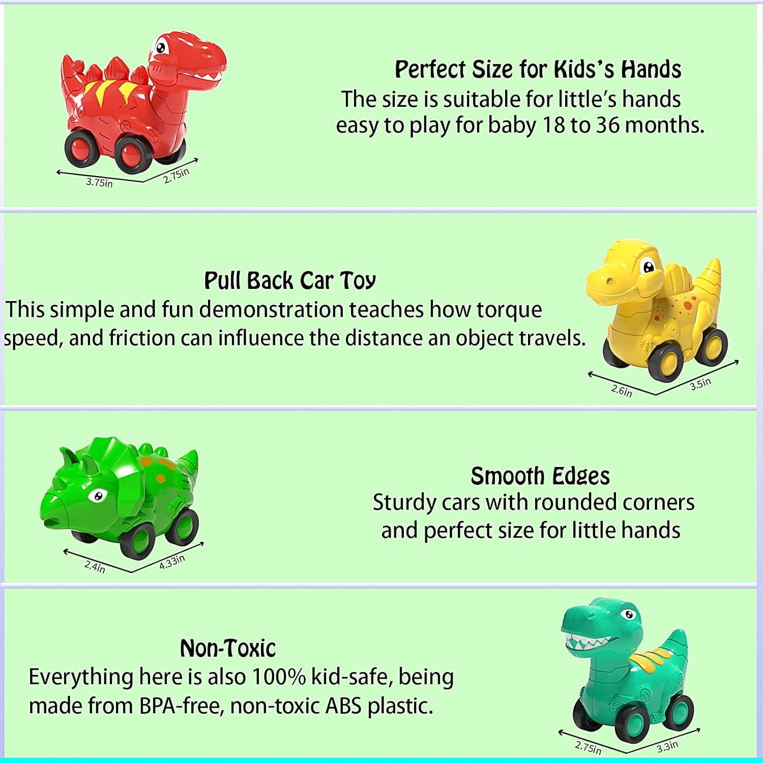 Battery-Free Friction Power Dino Transport Carrier Truck Ideal for 18M Boys 1 24 Scale