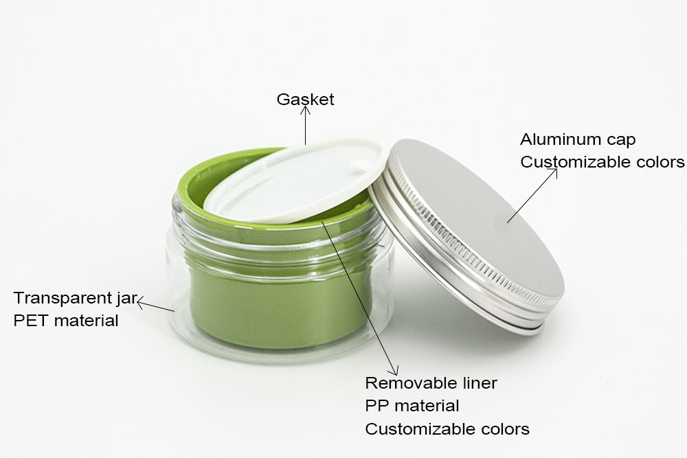 Plastic Double Wall Layers 60ml Face Sleeping Hair Cream Jar