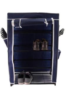 China 4 Tiers Non Woven Wardrobe , 10kg Fabric Shoe Wardrobe wholesale