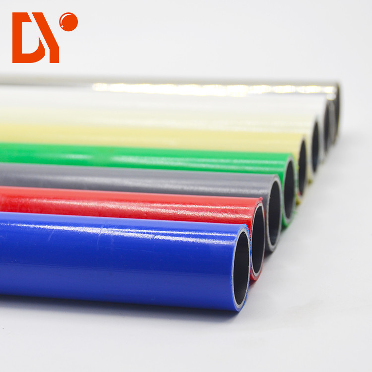 Multi Color Plastic Coated Steel Tube Glossy Surface Round Shape For Decoration