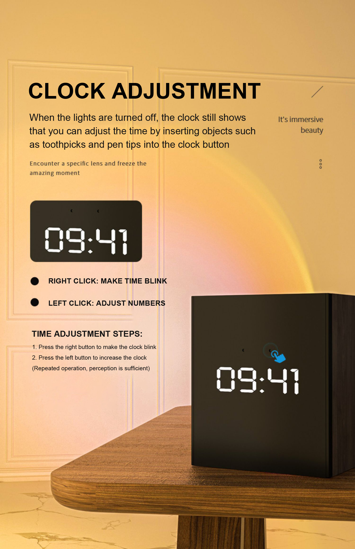 Light Controlled Bedroom Lamp Rechargeable Sunset Lamp with 3- and Internet Celebrity