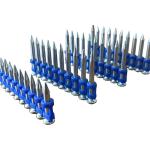 2.7mm*25mm Plastic Blue Strip Concrete Nails pins , Smooth Shank Flat Head Nails