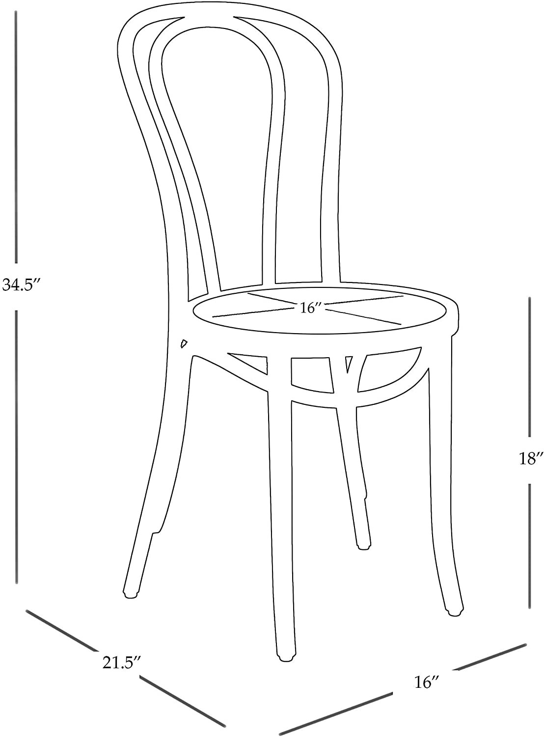 86cm Height Modern Bentwood Chairs