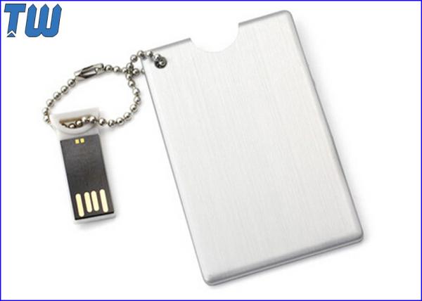 Quality Metal Credit Card USB Flash Drive Device High Quality Printing Free Ball Chain for sale