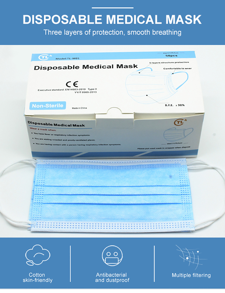 Hot Sell Surgery Mask None Wave Disposable Mask 3 Ply Surgical Face Mask With Earloop