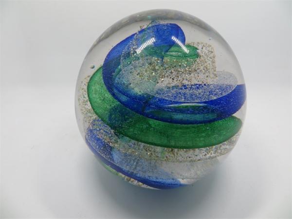Glass paperweight, glass ball, glass round ball, hand made glass, home