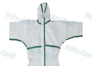 China 45GSM Disposable Work Coveralls , Elastic Cuffs Chemical Resistant Disposable Coveralls wholesale