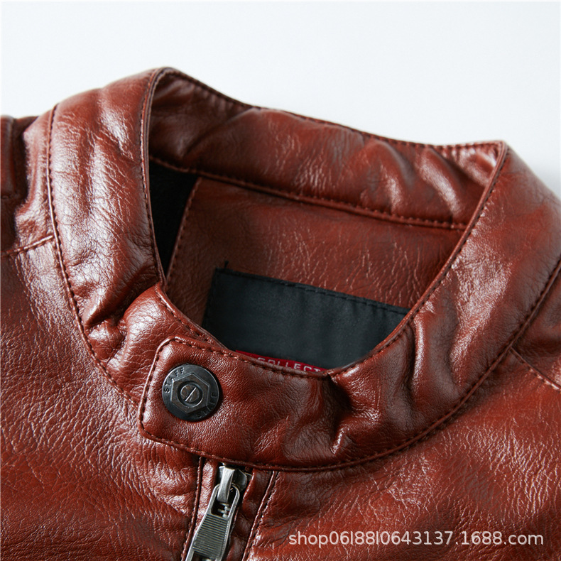 Winter Jaket Wholesale Retro Windbreaker Utility Black Blank Crop Parka Stand Collar Pu Leather Motorcycles Jaket