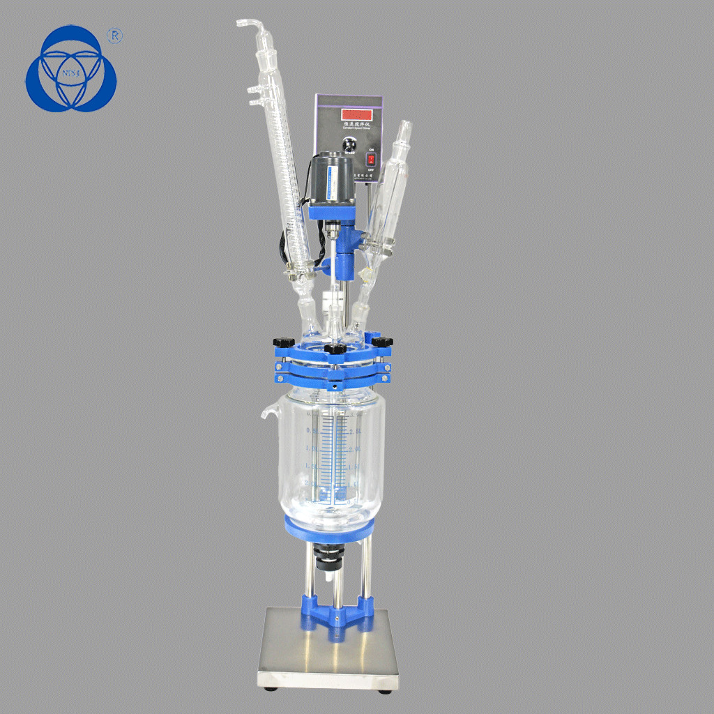 PTFE Sealing Chemical Glass Reactor , Glass Batch Reactor Industrial Applied