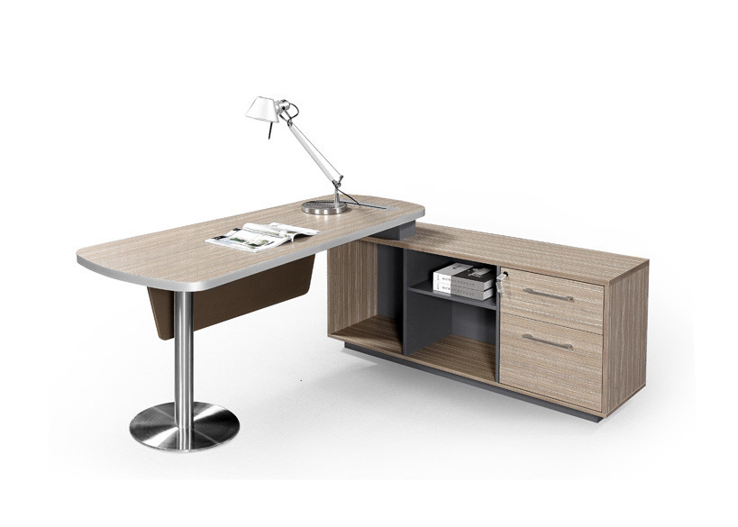 Simple Line Design Melamine Office Furniture Executive Desk Beautiful Appearance