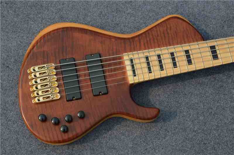Custom Shop ELM Body Maple Fingerboard Bass Guitar China 6 String Bass Guitar Fingerboard Free shipping