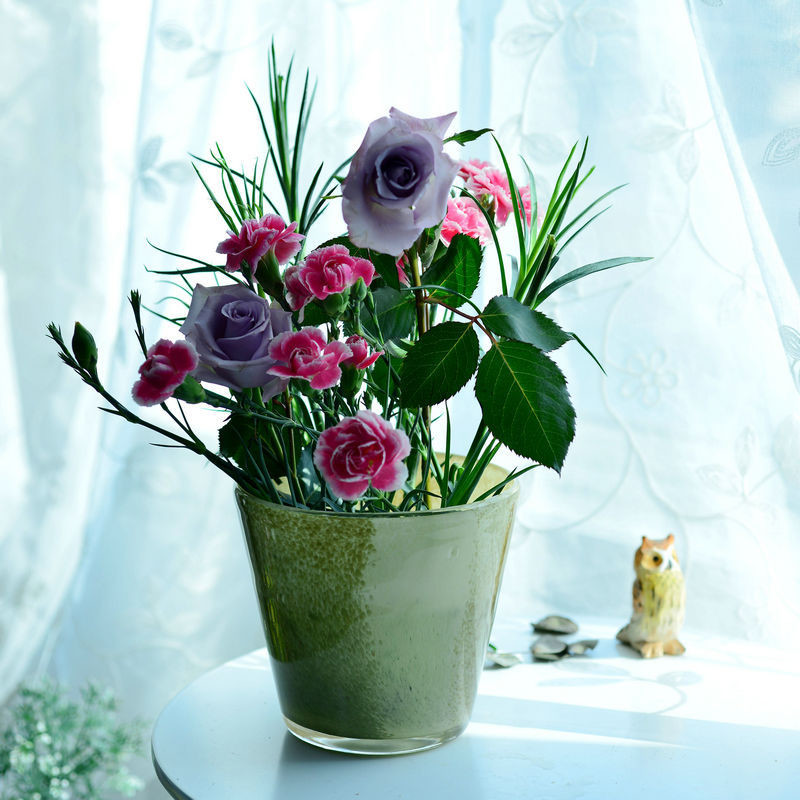 Logo Printing 15cm Custom Glass Ceramic Flowerpots