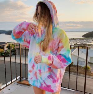 China Custom Tie Dye Printed Oversize Hoodie Casual wholesale