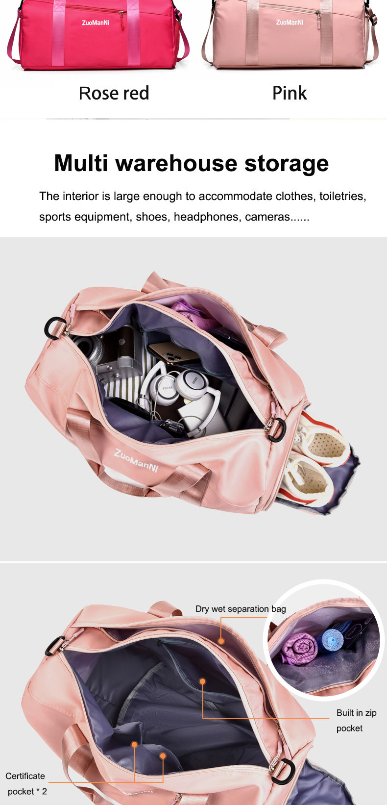 Ultimate Weekend Gym Bag Sports Duffle Bag With Shoe Compartment Wet Pocket