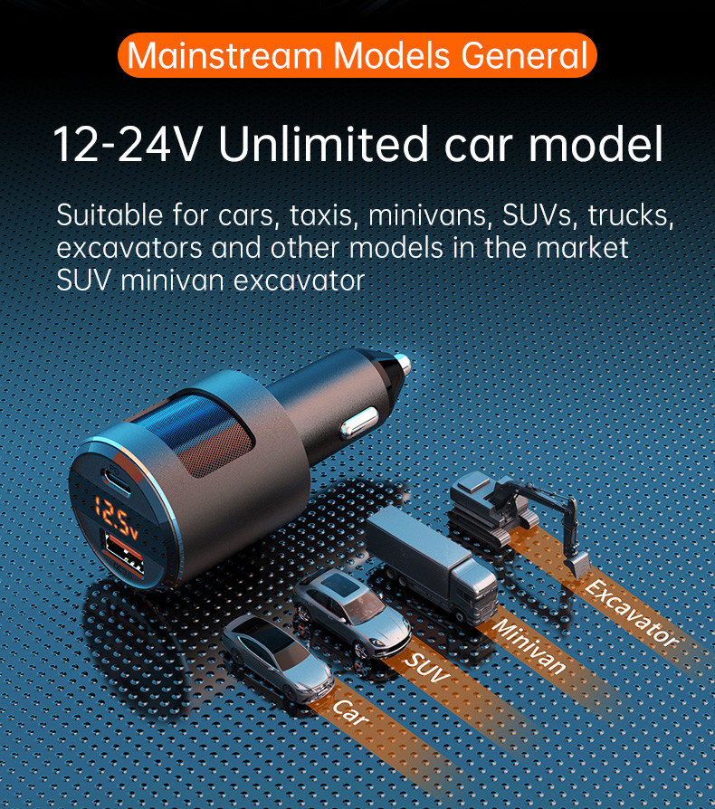 Phones Accessories USB Car Chargers, 65W USB+PD device universal charging