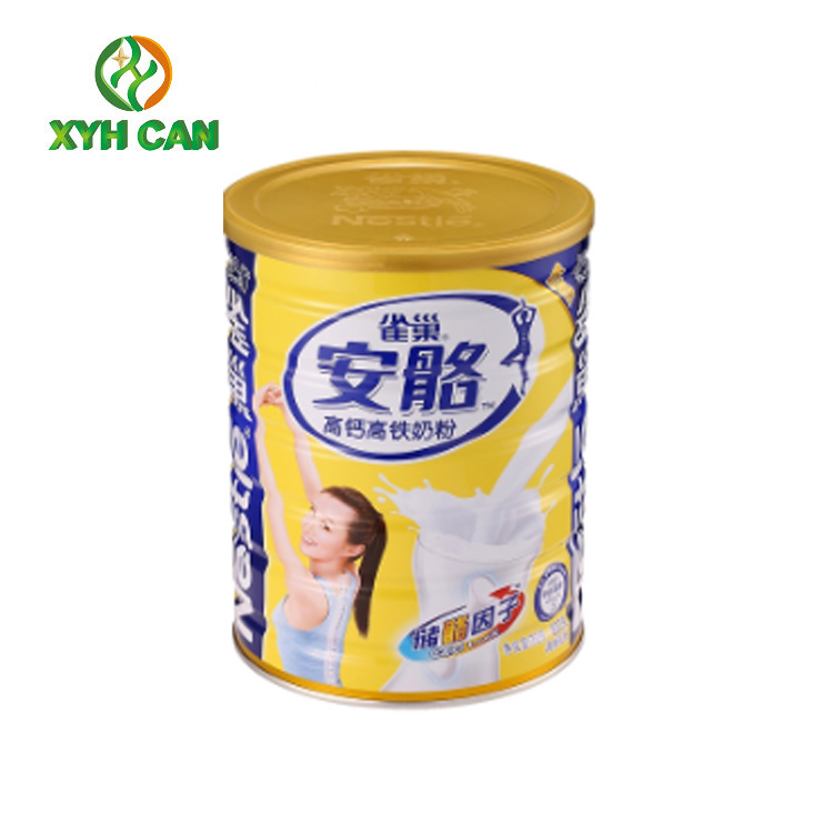 Milk Powder Tin Can Recyclable Milk Powder Round Tin Containers With Lids