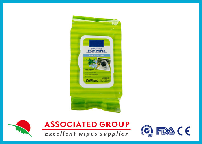 White Non Toxic Pet Cleaning Wipes For Dogs Disposable