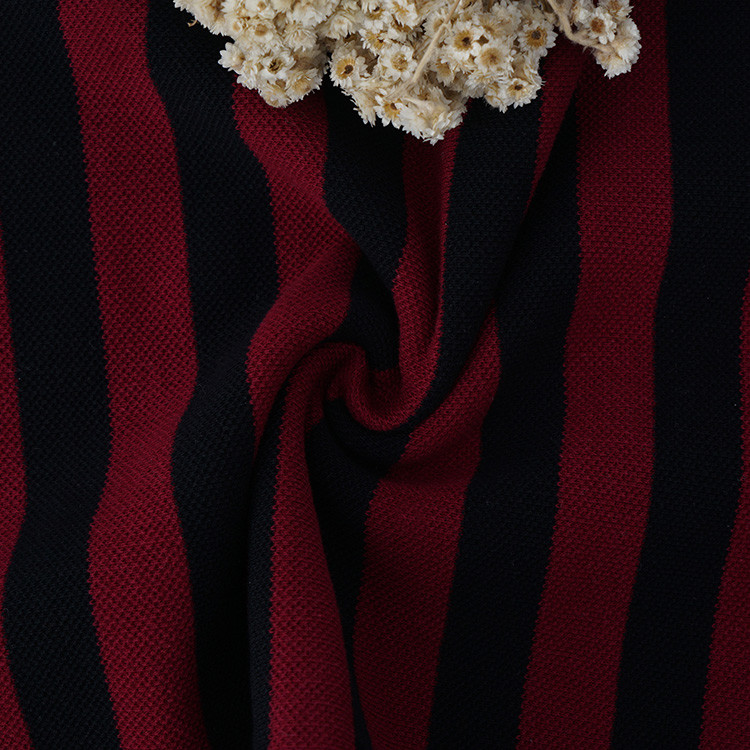 230cm Striped Knit Fabric French Terry 100% Cotton Autumn Winter Soft Wear