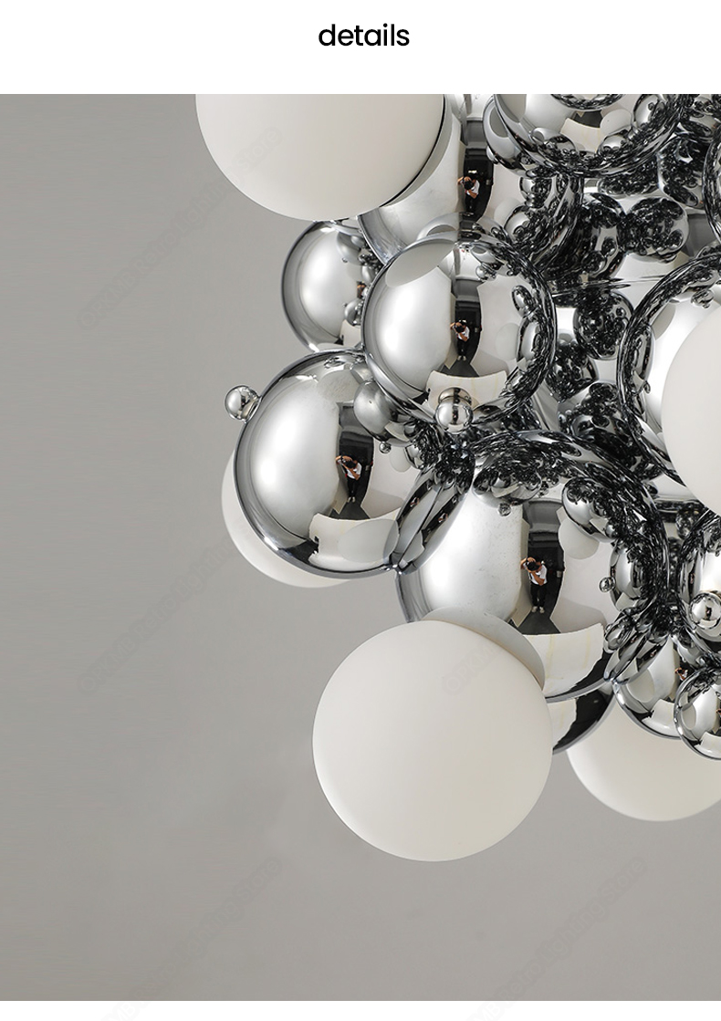 Postmodern Glass Ball Chandelier Lighting Nordic Minimalist LED Hanging Lamp(WH-MI-443)