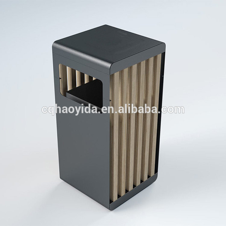 Commercial W400mm 45L Outdoor Wooden Trash Can