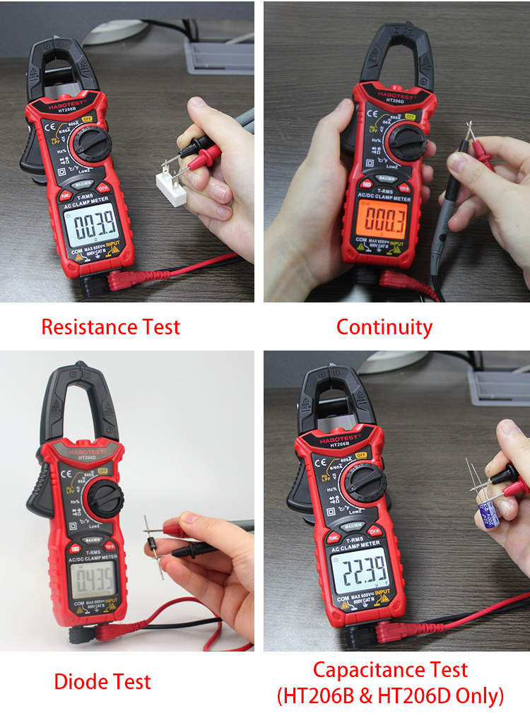 OEM 600A 10nF Digital Clamp Meters Amperometric Clamp Meter