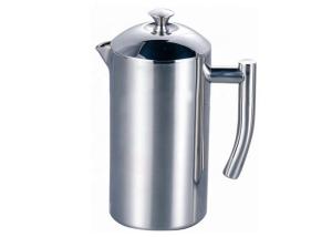China Silver French Press Coffee Pot Stainless Steel Espresso Coffee Plunger S/S 304 wholesale