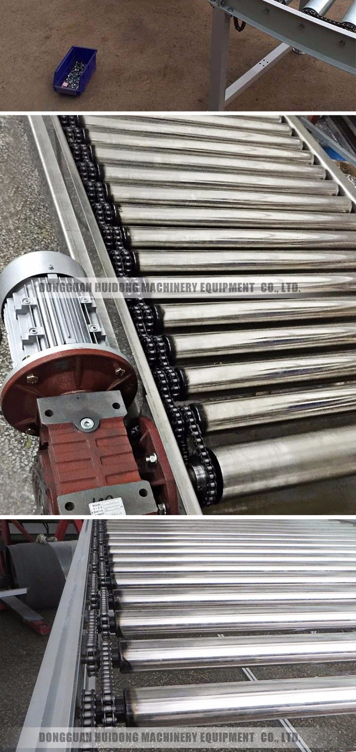Material Handling Adjustable Roller Conveyor With Double Sprockets