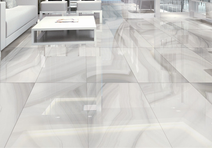 600x1200cm Size Agate Beige Color Home Floor Polished Porcelain Tiles 12mm Thickness