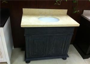 China Absolute Black Bathroom Vanity Cabinet With Sunny Beige Marble Top wholesale