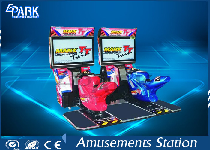 HD LCD Coin Operated Arcade Machines TT Motor Racing Simulator