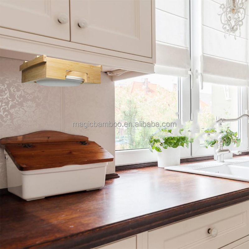 Tableware Type Dinnerware Bamboo Under Cabinet Paper Plate Dispenser for Your Kitchen