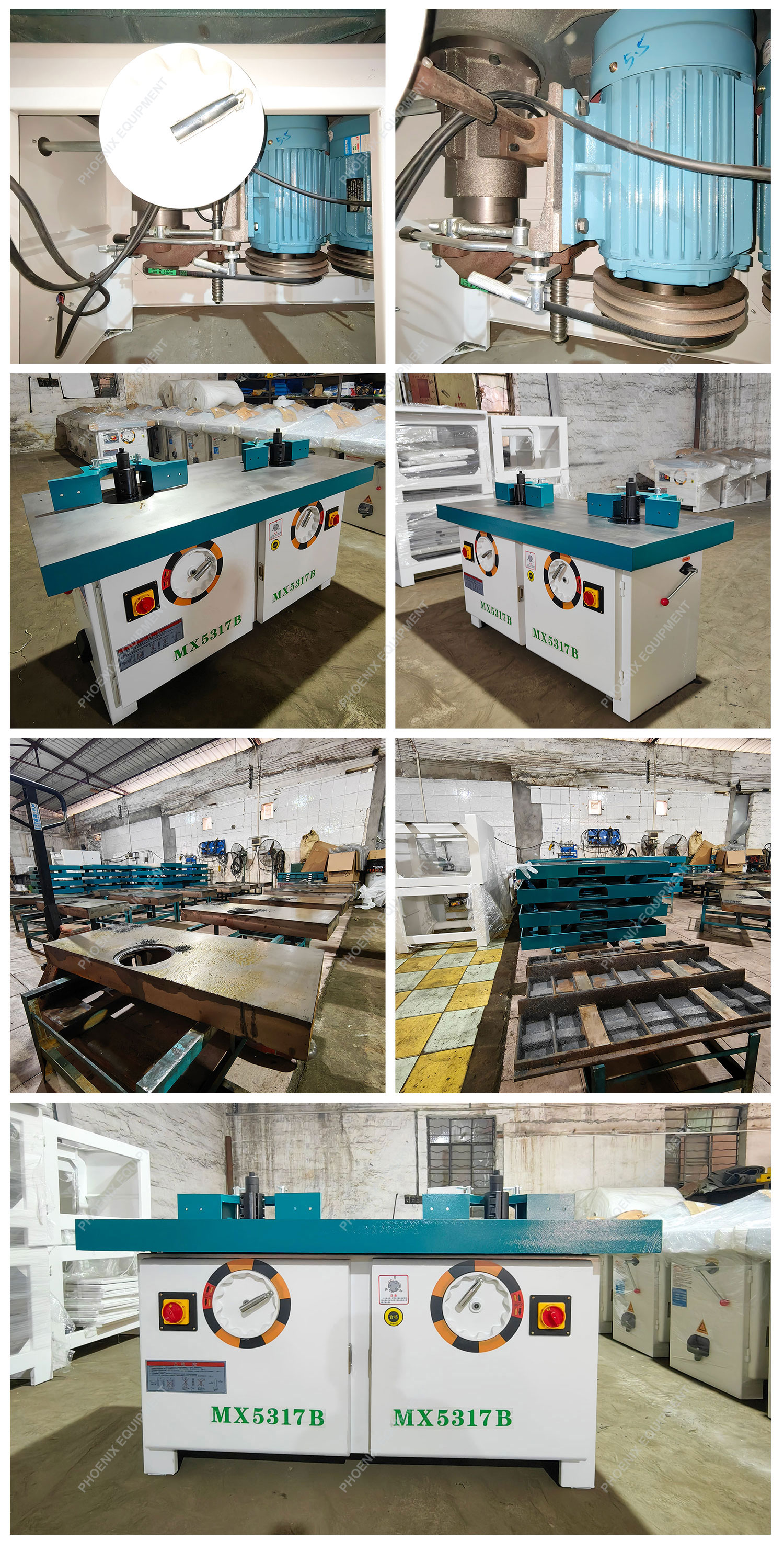 MX5317 Table Router Trimmer Double-Spindle Moulder Machine Vertical Woodworking Milling