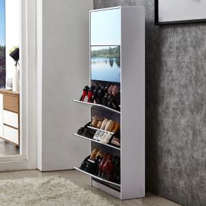 China 5-Flip drawers mirror shoe cabinet large storage shoe organizer for entryway wholesale