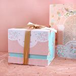 Pink gift box fairy design white cardboard birthday exquisite gift box packaging