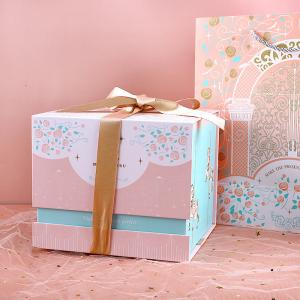 China Pink gift box fairy design white cardboard birthday exquisite gift box packaging customizable box wholesale