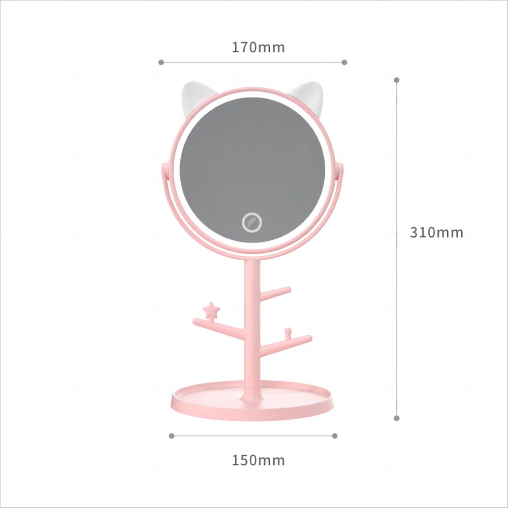 Custom Logo LED Makeup Mirror Portable and Convenient for On-the-Go Cosmetic Touch-Ups