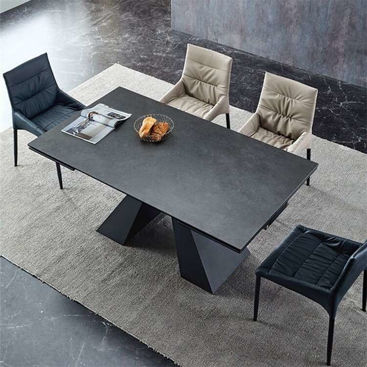 6 Seater Dining Table Set With Leather Or Fabric Chairs